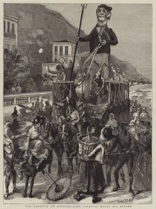 The Carnival at Mentone, King Carnival Makes His Entrance by Sydney Prior Hall