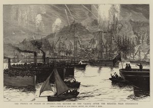 The Prince of Wales in Sweden, the Return of the Yachts after the Regatta near Stockholm by Sydney Prior Hall