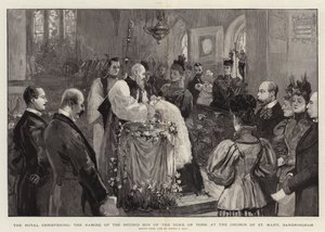 The Royal Christening, the Naming of the Second Son of the Duke of York at the Church of St Mary, Sandringham