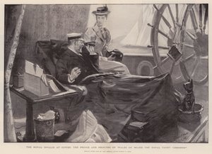 The Royal Invalid at Cowes, the Prince and Princess of Wales on Board the Royal Yacht Osborne by Sydney Prior Hall