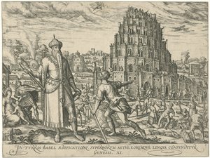 Tower of Babel (series title: Figurae et imagines bibliorum) by Symon Novelanus (attributed to)