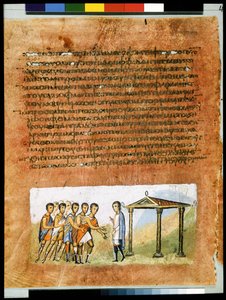 The Brothers Talking to the Steward about Joseph by Syrian School