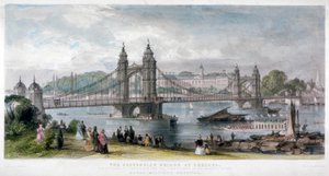 View of the Suspension Bridge at Chelsea, London, 1852