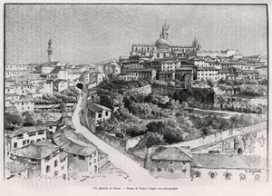 General view of Siena (Italy) (engraving by Taylor to illustrate the story 