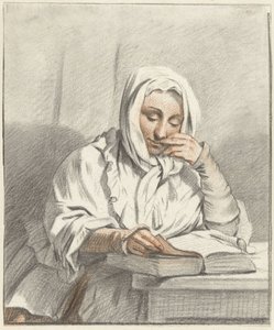 Young Woman Reading at a Table