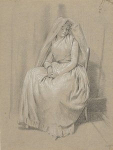 Seated Woman with a Veil Over Her Head by Taco Scheltema (I)