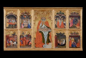 San Gimignano Enthroned with Eight Stories of His Life by Taddeo di Bartolo