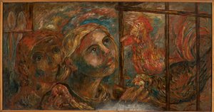 Children and Roosters by Tadeusz Makowski