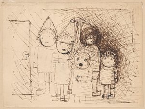 Children at the Door with a Key by Tadeusz Makowski