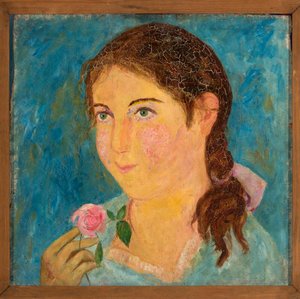 Girl with a Rose in Hand by Tadeusz Makowski