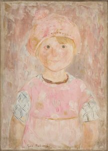 Girl in a Pink Dress and Hat by Tadeusz Makowski