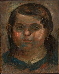 Head of a Girl in a Blue Dress by Tadeusz Makowski