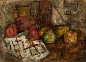 Still Life with Jug and Fruits by Tadeusz Makowski