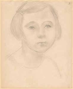 Bust of a Girl with Short Hair and Crooked Mouth by Tadeusz Makowski