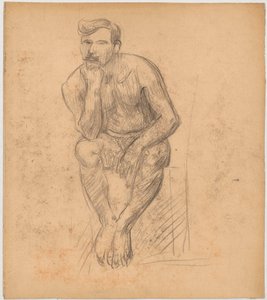 Study of a Seated Male Nude by Tadeusz Makowski