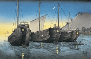 Junk ships in the sea