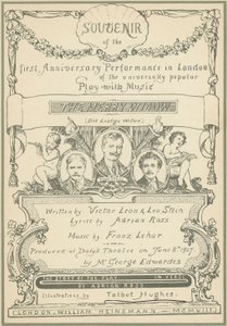 Title-page of Souvenir of the first Anniversary Performance in London of The Merry Widow