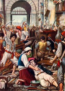 Heroic resistance of the Neapolitan people against the French by Tancredi Scarpelli