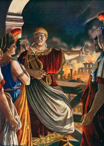 Nero watching Rome burn by Tancredi Scarpelli