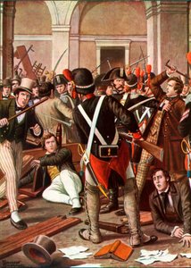 The Revolt of the Students of Turin University, 1821 by Tancredi Scarpelli
