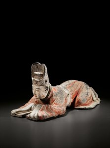 Kowtowing court official, Early Tang dynasty, 7th-8th century by Tang Dynasty Chinese School