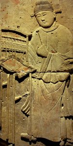 Terracotta Stele with Musician, Tang Dynasty