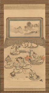 The Eight Immortals of the Wine Cup by Tani Buncho