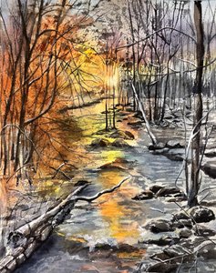 Autumn Winter Stream by Tanya Lundmark
