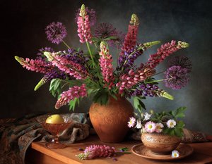Vibrant Lupins Still Life