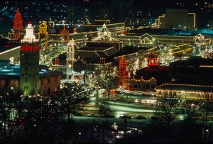 Christmas Lights at Night, Kansas City by Ted Spiegel