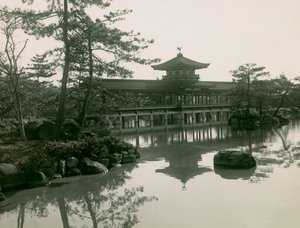 Heian-Jingu Shrine Gardens in Kyoto, circa 1900 - 1915