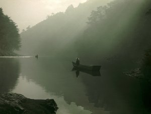 Japanese Fisherman in Arashiyama, West of Kyoto, circa 1900 - 1915 by Teijiro Takagi