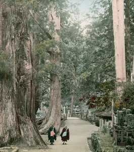 Okuno-In Cemetery on Mount Koya in Yamamoto, circa 1900 - 1915 by Teijiro Takagi