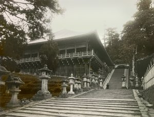 View of the Buddhist Temple on Stilts in Nara, circa 1900 - 1915 by Teijiro Takagi