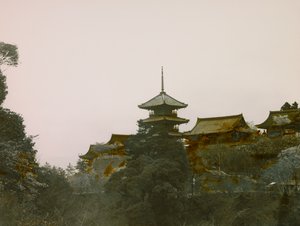 View of the Kiyomizu-Dera Temple, Kyoto, circa 1900 - 1915