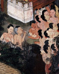 Crowd Watching Theatrical Performances at a Funeral