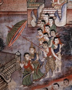 Detail from a mural at Wat Phra Singh