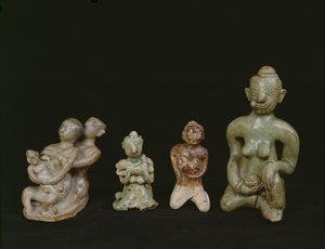 Figurines of a Mother and Child by Thai School