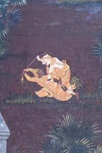 Mural Depicting Scenes from the Ramayana at Wat Phra Kaeo, the Royal Grand Palace, Bangkok, Thailand by Thai School