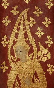 Rattanakosin Style Door Panel with Image of a Deity, c.1860 by Thai School