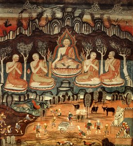 The First Sermon and Khattana Kuman Jataka, 1867 by Thai School