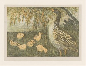 Goose with Chicks by Theo van Hoytema