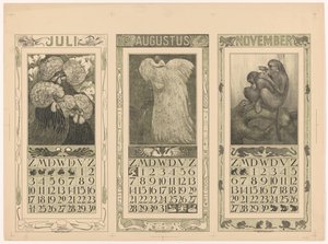 Calendars for July, August, and November 1910