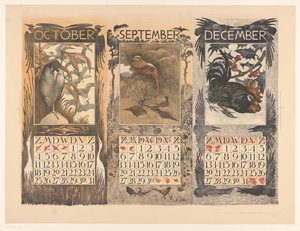 Calendars for October, September, and December 1903
