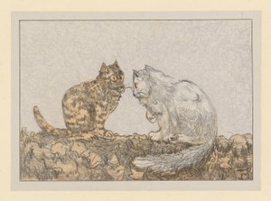 Two Cats on a Wall by Theo van Hoytema