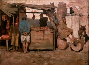 Butchery in Tanger by Théo van Rysselberghe