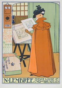 Poster Advertising Art Shop, Brussels by Théo van Rysselberghe