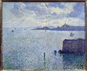 Sailboats and estuary by Théo van Rysselberghe