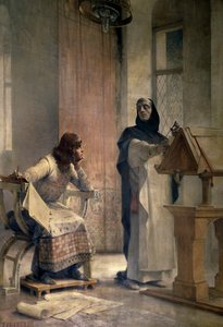Louis IX (1214-1270), before becoming king of France, studied mathematics with Vincent de Beauvais at the abbey of Royaumont by Theobald Chartran