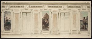Sketch for the marriage hall at Courbevoie Town Hall: Spinner. The Wedding. Shepherd, in 1884 by Theobald Chartran